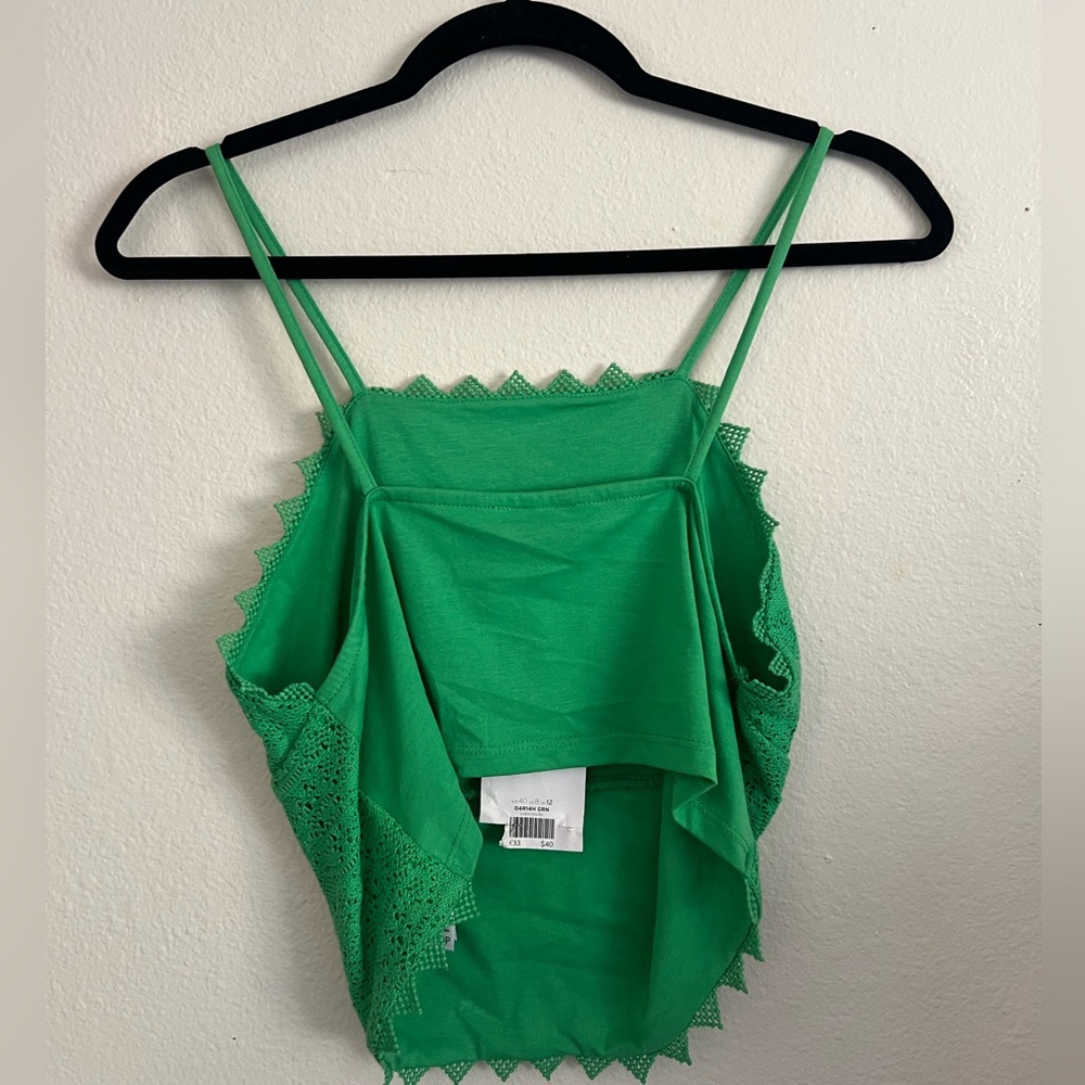Topshop Green Crochet Crop Top - Picture 2 of 3